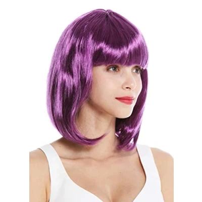 Abbildung von WIG ME UP 0073 3 ZA54 Perücke Damenperücke Karneval schulterlang Longbob Bob glatt Pony Lila