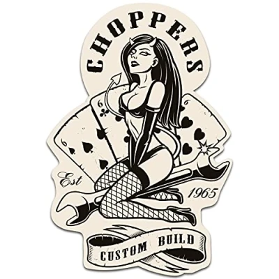 Abbildung von Retro Vintage Aufkleber Finest Folia Sticker Old School Ace Kult Rockabilly (R149 5 Choppers)