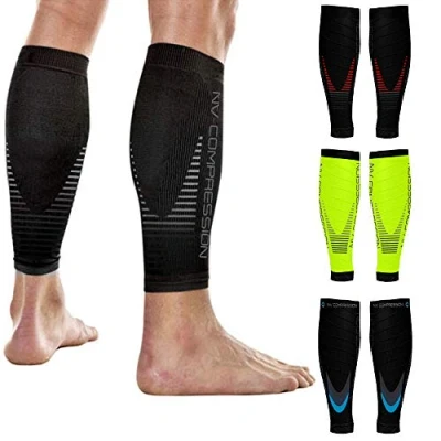 Abbildung von NV Compression Race and Recover Fußlose Kompressionsstrümpfe Wadenstütze Kompression Calf Sleeves (S.Blk, XS)