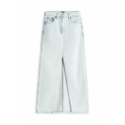 Abbildung von Tommy Jeans Claire Front SLIT Maxirock, Damen, Größe: 24, Denim ultra light