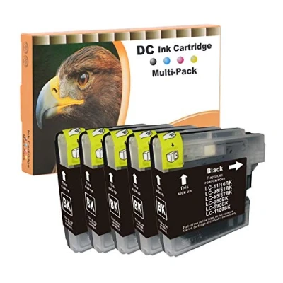 Abbildung von D&amp;C 5x 15ml Black Druckerpatronen Kompatibel für Brother LC 980/1100 MFC 6490CW 6890CDW 790CW 795CW 990CW J615W DCP 185C 383C 385C 387C 395CN 585CW