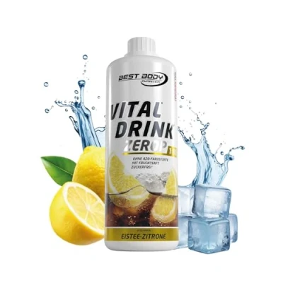 Abbildung von Best Body Nutrition Vital Drink ZEROP® Eistee Zitrone, Original Getränkekonzentrat Sirup zuckerfrei, 1:80 ergibt 80 Liter Fertiggetränk, 1000 ml