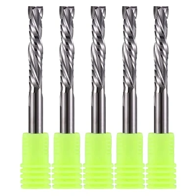 Abbildung von EU_HOZLY 5 Stück Hartmetall Kompressionsfräser Up&amp;Down 2 Flöten Schaftfräser 6 mm (0,236 Zoll) Schaft mit Schnittdurchmesser, 32 (1,26 Schnittlänge für CNC Fräsmaschine