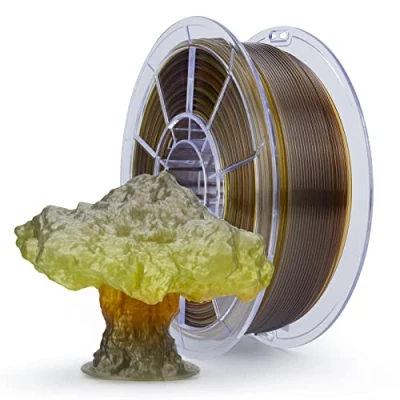 Abbildung von ZIRO 3D Drucker Filament, Transluzentes PLA Filament 1.75mm, Multicolor Regenbogen 1KG/2.2lb, Saison Serie Herbst