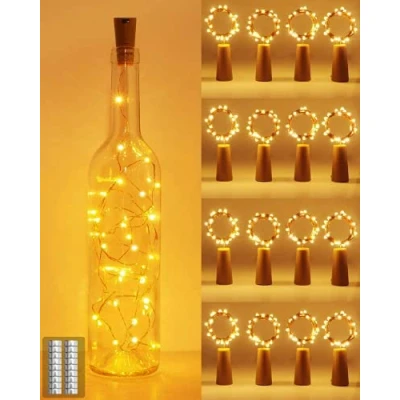 Abbildung von kolpop 16 Stück Flaschenlicht Batterie, Flaschenlichterkette 2M 20LED Glas Korken Licht Lichterkette für Flasche außen/innen Deko Party, Hochzeit, Weihnachten Warmweiß