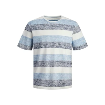 Abbildung von JACK &amp; JONES Herren Rundhals T Shirt JJCOAST Regular Fit S M L XL XXL gestreift, Größe:M, Farbe:Pacific Coast 12247807