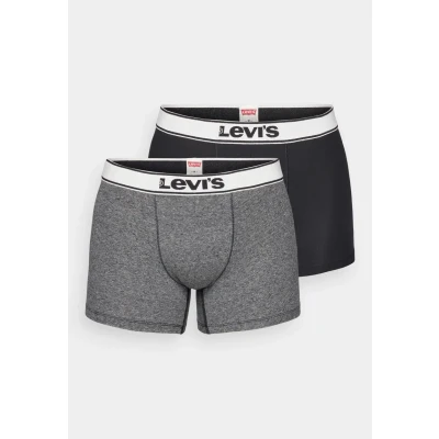 Abbildung von Levi&#039;s MEN Vintage Heather Boxer Brief Organic 2PACK Panties, Herren, Größe: Small, Black