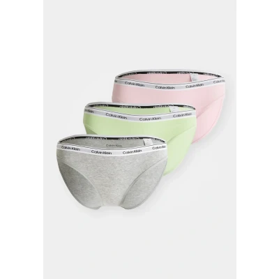 Abbildung von Calvin Klein Underwear Bikini Modern LOGO 3 PACK Slip, Damen, Größe: XS, Highline green/buff pink/grey