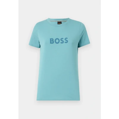 Abbildung von BOSS LOGO Tshirt print, Damen, Größe: XS, Bright blue