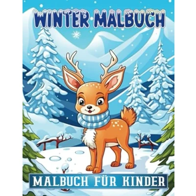 Abbildung von winter malbuch für Kinder von 4 bis 8 jahren: 50 Malvorlagen mit niedlichen und schönen Wintertierbildern Jungen Mädchen