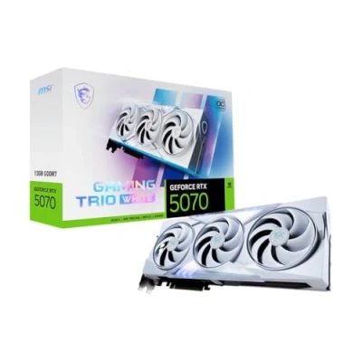 Abbildung von MSI GeForce RTX 5070 12G Gaming Trio OC White 12GB GDDR7 (28Gbps/192 bit), PCIe 5, Boost: 2542 MHz, HDMI 2.1b, DisplayPort 2.1b