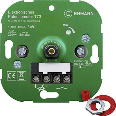 Abbildung von EHMANN 7300x0000 Elektronisches Potentiometer, 230 V, 50 Hz, Steuerstrom: max. 40 mA zum Dimmen von Leuchten mit elektronischen Vorschaltgeräten (EVG) oder Geräten Steuerspannung (1 10 V)