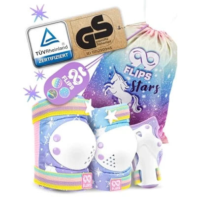 Abbildung von 99FLIPS Knieschoner Kinder Schoner Inliner Set [6er] Protektoren Schützer Größe XS Rainbow Knieschützer