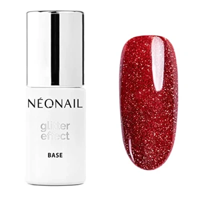 Abbildung von NEONAIL UV Nagellack Base Coat Gel Glitter Effect Red Shine 7,2 ml Unterlack Für Nägel Lack Modeling