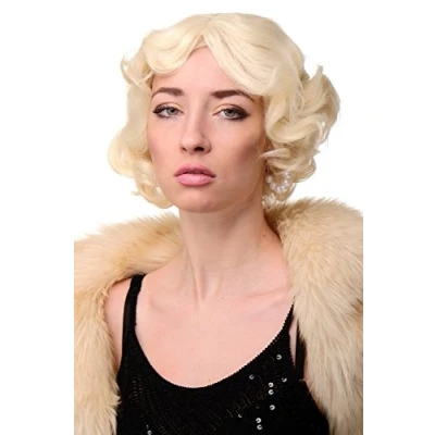 Abbildung von WIG ME UP A4002 613 Damenperücke Perücke 20er Jahre Swing Bob gewellt Blond Platinblond ca. 25 cm