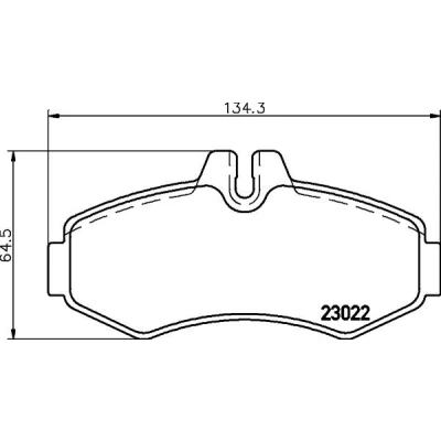 Abbildung von HELLA 8DB 355 008 631 Bremsbelagsatz für Verschleißwarnanzeiger vorbereitet MERCEDES BENZ: V Class, Vito Minibus, Van