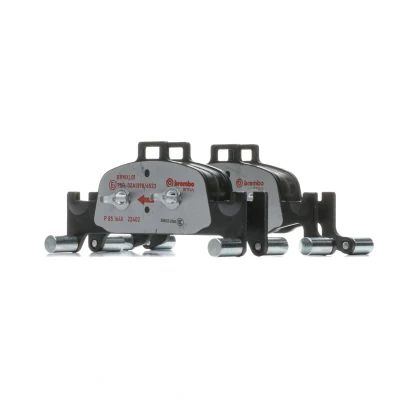 Abbildung von BREMBO P 85 164X Bremsbelagsatz für Verschleißwarnanzeiger vorbereitet mit Anti Quietsch Blech Ausgleichsgewichten, ohne Zubehör AUDI: A4 B9 Avant