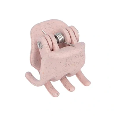 Abbildung von PARSA Beauty Nature Love Mini Haarklammer aus Weizenstroh 6 Stück Nachhaltige natürlichem Material Haar Accessoire für modebewusstes Styling Haarspange rosa