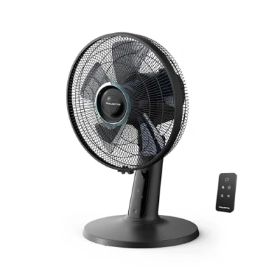 Abbildung von Rowenta Turbo Silence Extreme+ Tischventilator, 120 Auto Oszillation, bis zu 50% Energieeinsparung, Effitech Motor, 5 Geschwindigkeitsstufen, 8h Timer, kompaktes Design, leise, Schwarz, VU2750F0