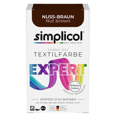 Abbildung von simplicol Textilfarbe expert Nuss Braun 1716 Zum Umfärben und Auffrischen von Kleidung, Waschmaschinenfest, für Baumwolle, Wolle, Seide, Leinen, Viskose &amp; Mischgewebe