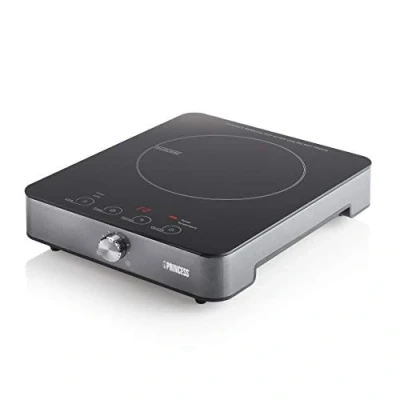 Abbildung von Princess Induktionskochplatte mit Touch Bedienfeld, Digitales LED Display, 1800 W Leistung, von 60Degree C bis 240Degree C, automatische Abschaltung und Pfannenerkennung 01.303010.01.001