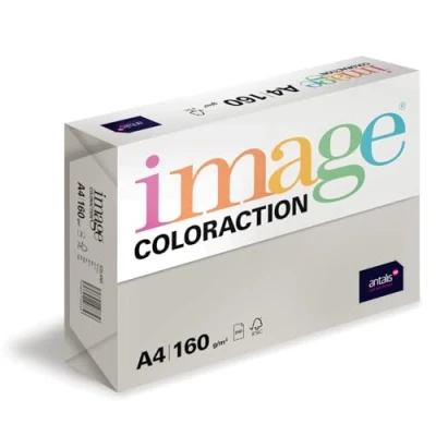 Abbildung von Image Coloraction Iceland farbiges Kopierpapier DIN A4, 210 x 297 mm, 160 g/m² buntes, holzfreies Druckerpapier für Kopierer 250 Blatt Grau
