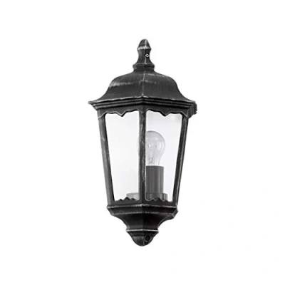 Abbildung von Eglo 93459 Aussenleuchte NAVEDO schwarz, silber patina, E27 max. 1X40W L:29cm H:43cm