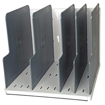Abbildung von Exacompta 390740D Organizer Modulotop mit 5 Trennwänden aus Kunstsoff Für DIN A4 Dokumente lichtgrau. Ordner Ringbücher Postmappen und Hefter Sorter Vertikal