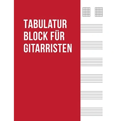 Abbildung von Tabulatur Block für Gitarristen: Tab Heft mit leeren Tabulaturlinien und Akkorddiagrammen