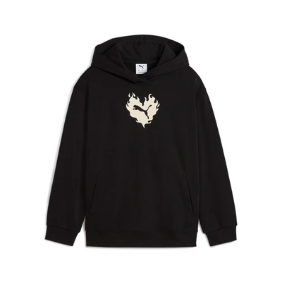 Abbildung von Puma Flaming LOVE Kapuzenpullover für Kinder, Größe: 152, Black
