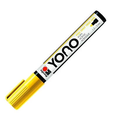 Abbildung von Marabu 12400103019 YONO Marker, Gelb 019, vielseitiger Acrylstift mit japanischer Rundspitze 1,5 3 mm, wasserbasiert, lichtecht und wasserfest, für nahezu alle Untergründe