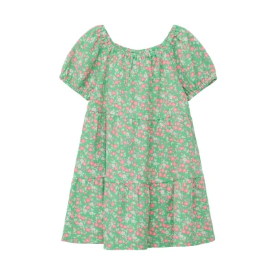 Abbildung von s.Oliver CRÊPE MIT PUFFÄRMELN Jerseykleid für Kinder, Größe: 140, Hellgrün