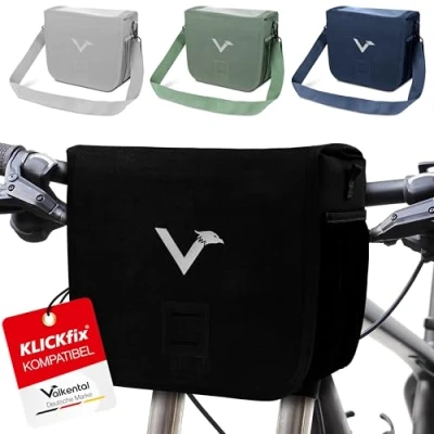 Abbildung von Valkental® wasserdichte Lenkertasche KLICKfix kompatibel 7L Volumen Robuste Fahrradtasche Lenker mit Magnetverschluss Inkl. Handyfach Fahrrad Ebike