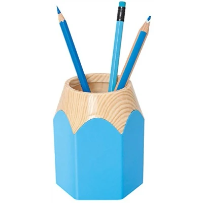 Abbildung von WEDO 245255010 Stifteköcher Pencil In Buntstift Form, stabiler Kunststoff circa 8, 5 x 7, 10, cm, Hellblau