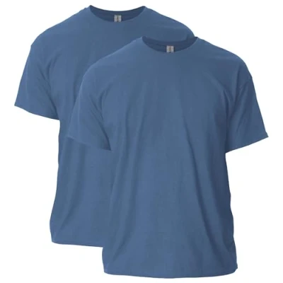 Abbildung von Gildan Unisex Erwachsene Ultra Cotton, Style G2000, Multipack T Shirt, Heather Indigo (2er Pack), L