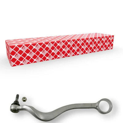 Abbildung von FEBI BILSTEIN 12621 Querlenker mit Mutter, Trag /Führungsgelenk, ohne Lager Vorderachse rechts, oben Aluminium BMW: 5 Saloon, Touring