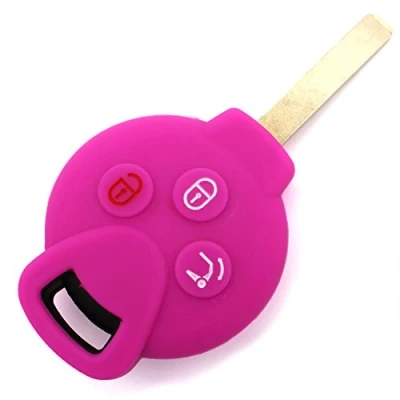 Abbildung von Schlüssel Hülle SC für 3 Tasten Auto Silikon Cover von Finest Folia (Neon Pink)