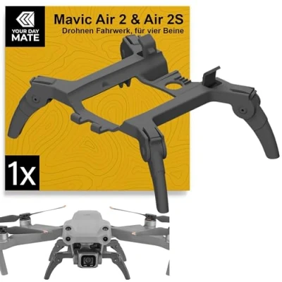 Abbildung von Drohnen Fahrwerk, 1 Set, kompatibel mit DJI Mavic Air 2, 2S, Landebeine schützen Gimbal und Unterboden, Unterbau für sanftes Landen, Drohne Beine Landung, Landegestell, Landefüße Set