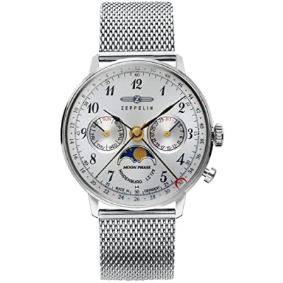 Abbildung von Zeppelin Unisex Analog Schweizer Quarzwerk Uhr mit Edelstahl Armband 7037M 1