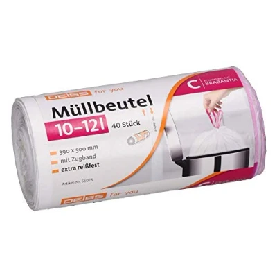 Abbildung von Müllbeutel DEISS 10 12 Liter für Brabantia Touch Bin (Größe C), 40 Stück