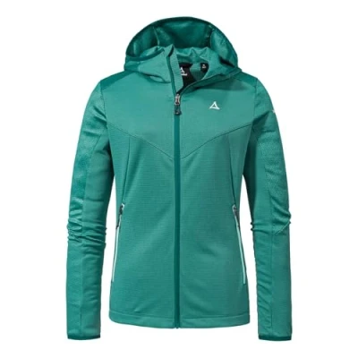 Abbildung von Schöffel Damen Fleece Hoody Svardalen L, schnell trocknende Fleecejacke mit Kapuze, funktionaler Outdoor Hoody, Reißverschluss Taschen und elastischem Saum