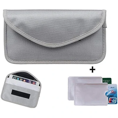Abbildung von Newseego RFID Signalblocking Tasche 2 x Kreditkartenhüllen, Keyless Go Schutz Autoschlüssel, Faraday für Handy Strahlenschutz Funkschlüssel Abschirmung (Grau)