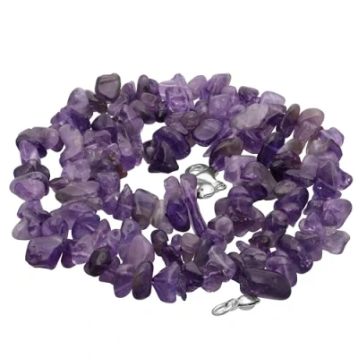 Abbildung von Lebensquelle Plus Amethyst Splitterkette Edelstein Kette 45 + 5cm Verlängerungskettchen aus 925er Silber Karabiner Verschluss