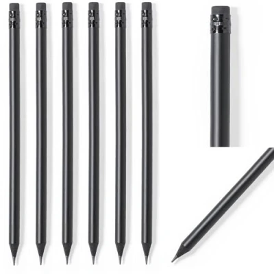 Abbildung von noTrash2003 5 bis 100 Stück matt schwarze Bleistifte Holzbleistifte mit Radiergummi Black Edition HB, vorgespitzt, 19 cm Länge Sparpack Nachhaltig (Modern, 100, stück)