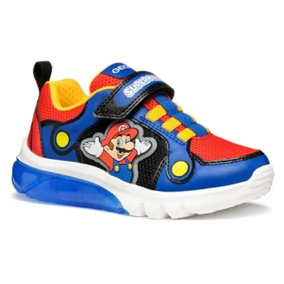 Abbildung von Geox Light UP Nintendo Super Mario Ciberdron BOY Sneaker low für Kinder, Größe: 37, Royal/red Schuhe