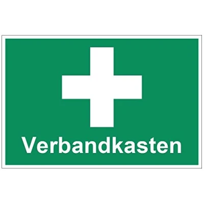 Abbildung von Schild Verbandskasten aus Alu/Dibond 140x200 mm 3 stark