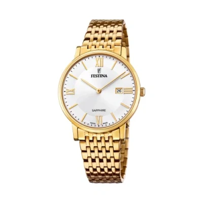 Abbildung von Festina Uhr Für Herren F20020/1 Swiss Made Gold Edelstahl Case GoldEdelstahl Band