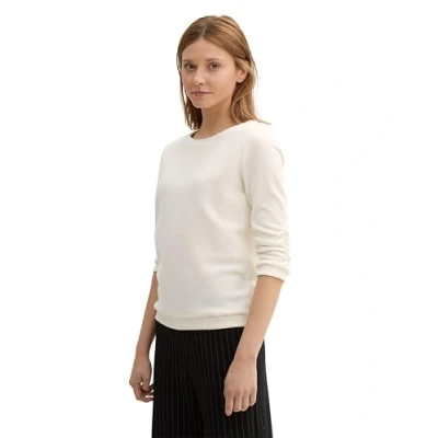 Abbildung von TOM Tailor Denim MIT 3/4 ARM Sweatshirt, Damen, Größe: XL, Marble beige melange