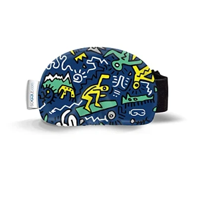 Abbildung von SOGGLE Skibrillen Schutz Überzug aus Mikrofaser (one size), Farbe:doodle blau