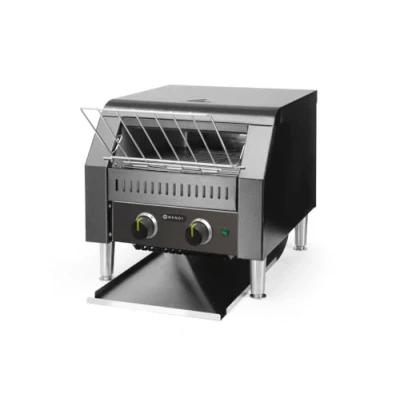 Abbildung von HENDI Durchlauf Toaster, doppelt, Förderbandtoaster, Kettentoaster, Einstellbar Röstzeit bis zu 3 minuten, führung Edelstahl, 230V, 2240W, 418x368x(H)387mm, Schwarz